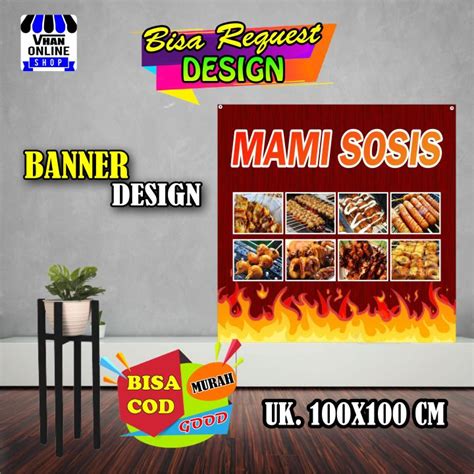 Spanduk Banner Sosis Bakar Bakso Bakar Seafood Bakar Murah Bagus