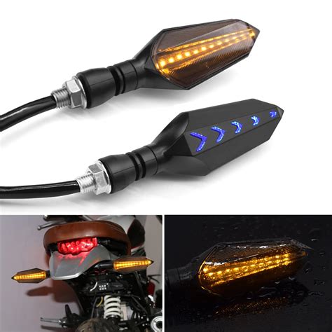 Intermitentes LED Universales Para Motocicleta Luces Delanteras Y