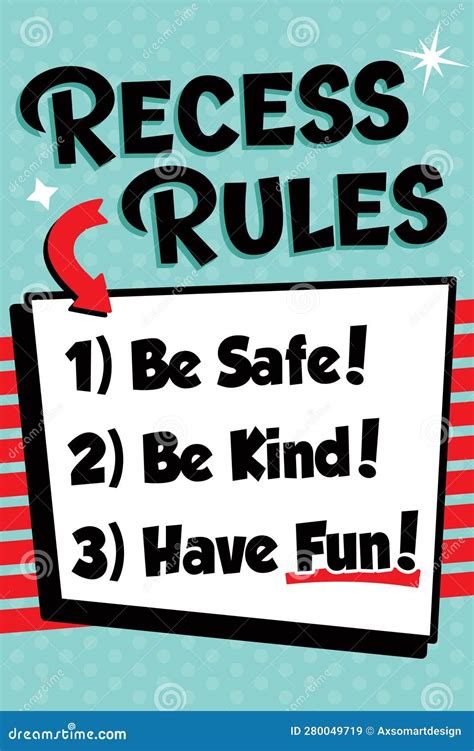 Recess Rules Sign for Elementary School Playgrounds, Safe Play ...