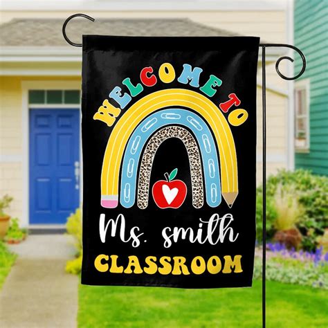 Personalized Teacher Classroom Flag, Elementary Teacher, Back to School ...