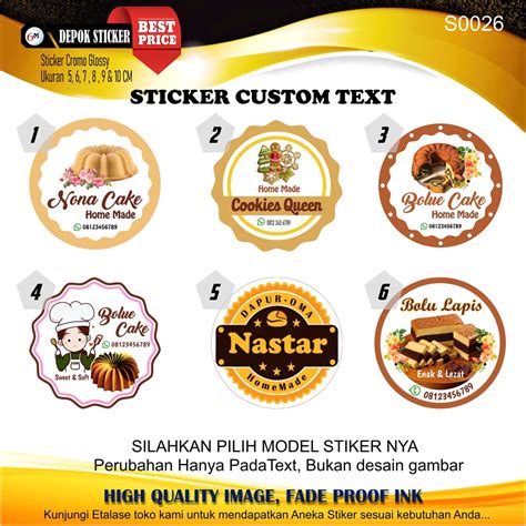 Jual Cetak Stiker Label Kue Cake Nastar Bolu Shopee Indonesia