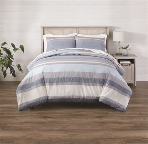 Better Homes And Gardens 3 Piece King Bold Blue Stripe Comforter Set