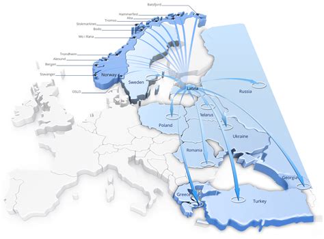 International freight forwarding routes