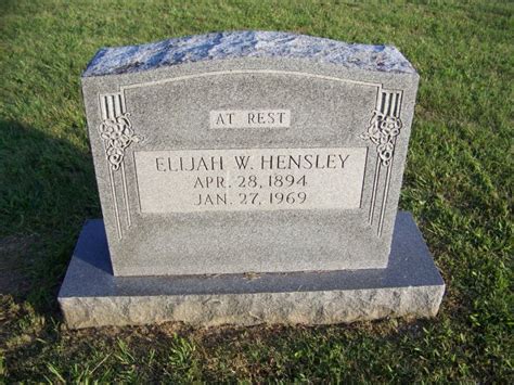 Elijah William Hensley Find A Grave Memorial