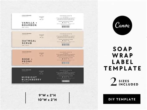 Soap Label Canva Template Editable Bar Soap Wrap Custom Soap Etsy