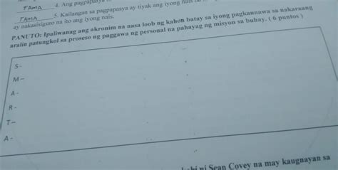 SMARTA Ipaliwanag Ang Akronim Na Nasa Loob Ng Kahon Batay Sa Iyong