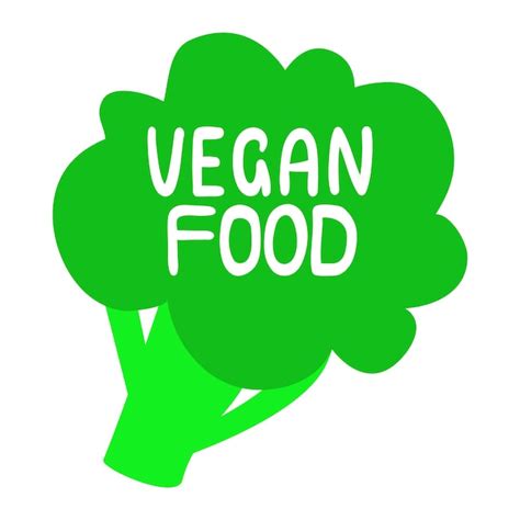 Premium Vector Vegan Food Label Broccoli Vegan Icon Healthy Eco