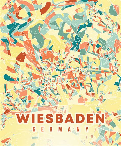 Wiesbaden Germany Map Digital Art by Alexandru Chirila - Pixels