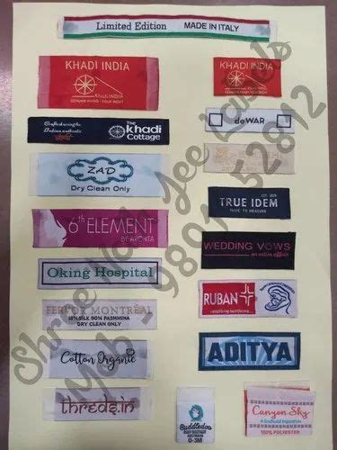 Polyester Custom Clothing Woven Label Packaging Type Packet At Rs