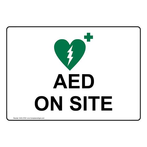 Emergency Response First Aid Sign Aed On Site