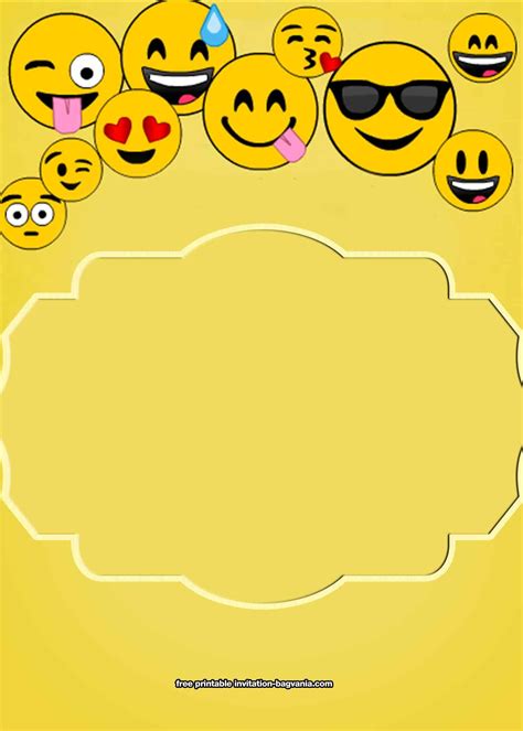 Free emoji party birthday invitations – Artofit