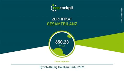 Ecocockpit Zertifikat Und Bericht Eyrich Halbig