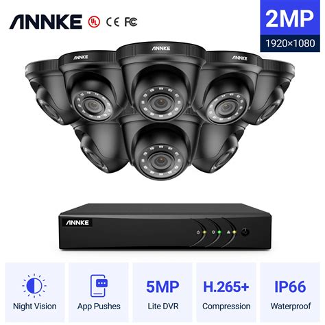 Annke 8ch 1080p fhd sistema de vigilância por vídeo h 265 5in1 5mp