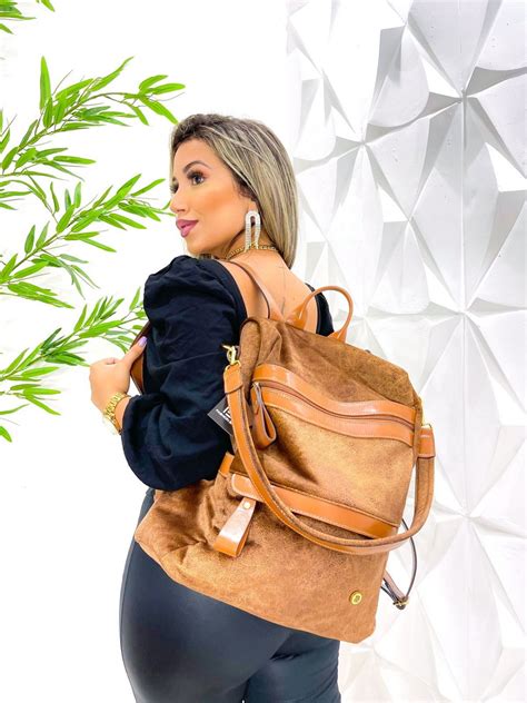 Mochila Feminina Torq Caramelo Em Couro Elo Produtos Especiais