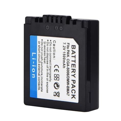 1500mAh CGA S006 DMW BMA7 CGR S006E Replacement Battery Bateria For