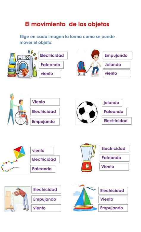 El Movimiento Interactive Worksheet Actividades De Movimiento Tipos