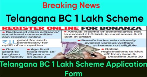 Telangana BC 1 Lakh Scheme Apply Online