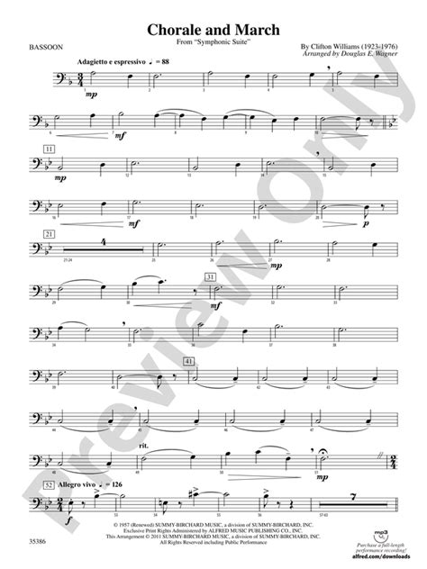 Chorale And March Bassoon Bassoon Part Digital Sheet Music Download