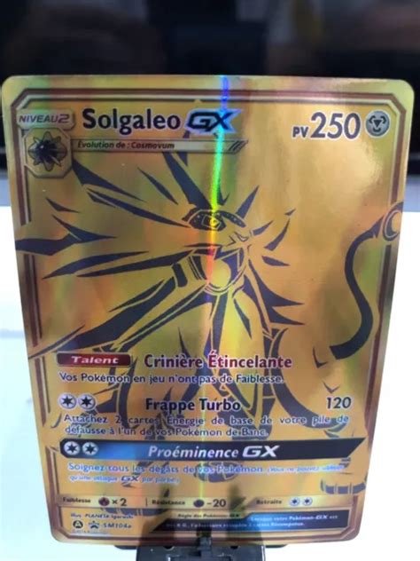 Carte Pokemon Solgaleo Gx Full Art Gold Sm A Eur Picclick Fr