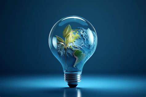 Premium AI Image A Light Bulb With The Planet Earth Inside