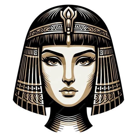 Premium Vector Cleopatra Head Vector Isolated On White Background