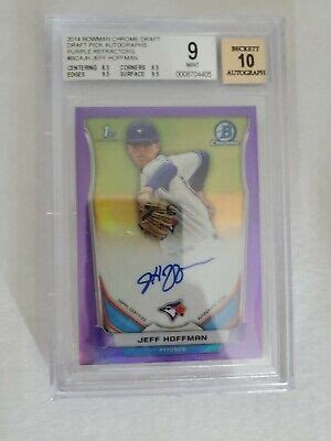 Jeff Hoffman 2014 Bowman Draft Chrome Purple Refractor 10 Auto BGS 9