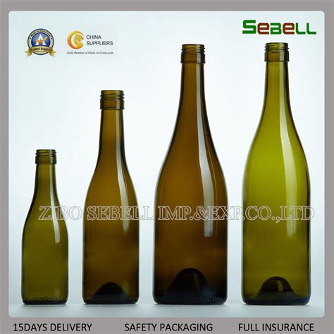 Ml Burgundy Wine Bottle In Antique Green Color Na Glass