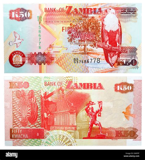 Kwacha Banknote African Fish Eagle And Chainbreaker Statue Zambia