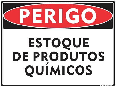 Placa Perigo Estoque Produtos Químicos 15x20cm Alumínio Parcelamento