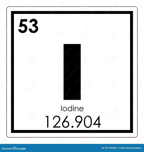 Iodine chemical element stock illustration. Illustration of periodic - 107765906