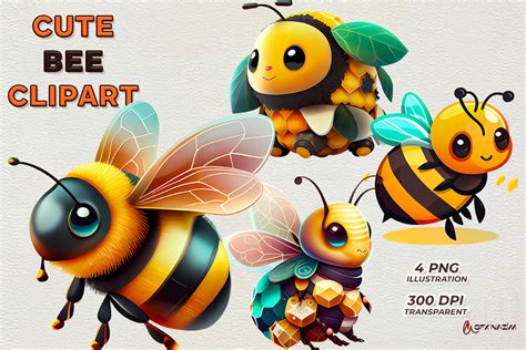 Cute Bee Sublimation Clipart Graphic By Gfxnazim · Creative Fabrica