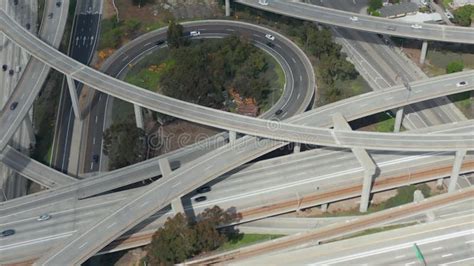 Aerial Judge Pregerson Huge Highway Connection Showing Multiple Roads