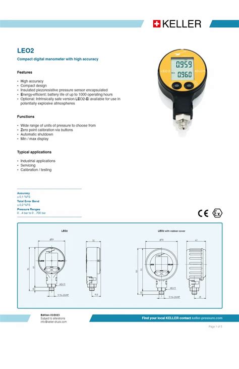 Digital Manometer Keller Leo At Rs Digital Manometers In New