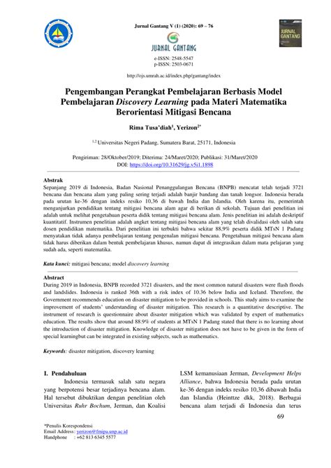 Pdf Pengembangan Perangkat Pembelajaran Berbasis Model Pembelajaran