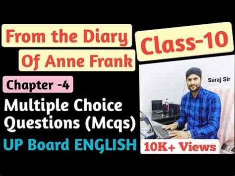 From The Diary Of Anne Frank Multiple Choice Questions MCQs UP Board