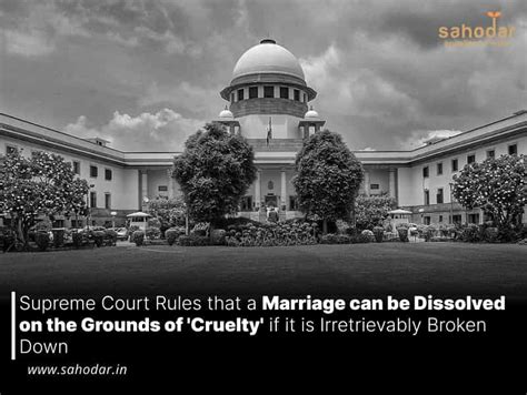 Supreme Court Rules That A Marriage Can Be Dissolved On The Grounds Of