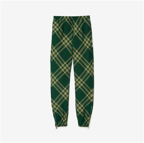 Check Wool Jogging Pants In Primrose Men Burberry® Official