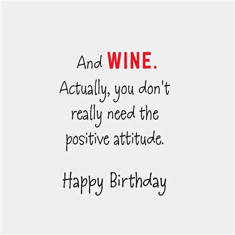 Positive Attitude And Wine Funny Birthday Card Greeting Cards Hallmark