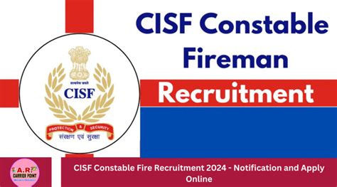 CISF Constable Fire Recruitment 2024 Notification And Apply Online