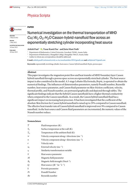 Numerical Investigation On The Thermal Transportation Of Mhd Cu Al O