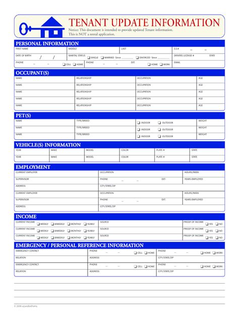 Tenant Update Form Fill Online Printable Fillable Blank PdfFiller