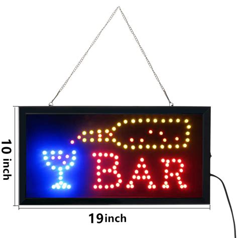 Led Bar Open Sign Led Neon Light Sign Electric Display Sign 19x10inch Two Modes Flash Or Steady