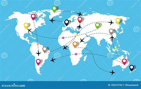 Mapa Con Vuelo De Aviones Viajar En El Mundo En Avi N Ruta De La