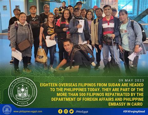 Eighteen Overseas Filipinos From Sudan Are Headed To The Philippines