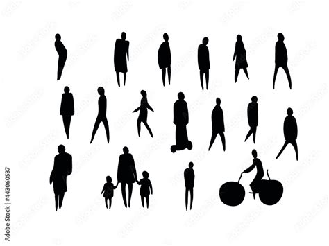 Vector illustration, Outline silhouettes of people, Contour drawing ...