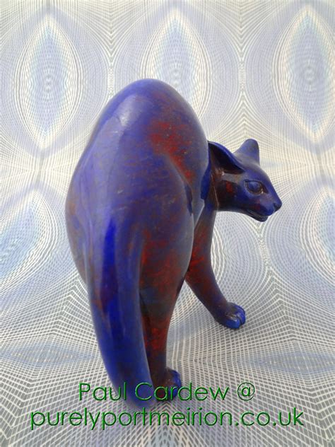 Paul Cardew Design Cool Catz Scared Blue Raku Pcd