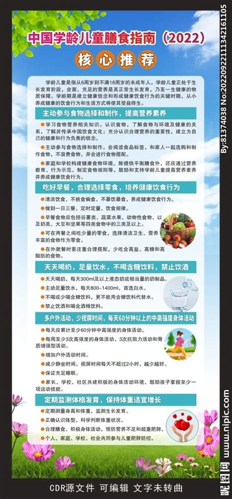 学龄儿童膳食指南展架设计图 展板模板 广告设计 设计图库 昵图网