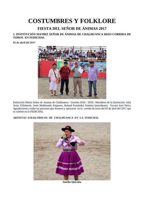 PDF COSTUMBRES Y FOLKLORE Acdeaperu COSTUMBRES Y FOLKLORE