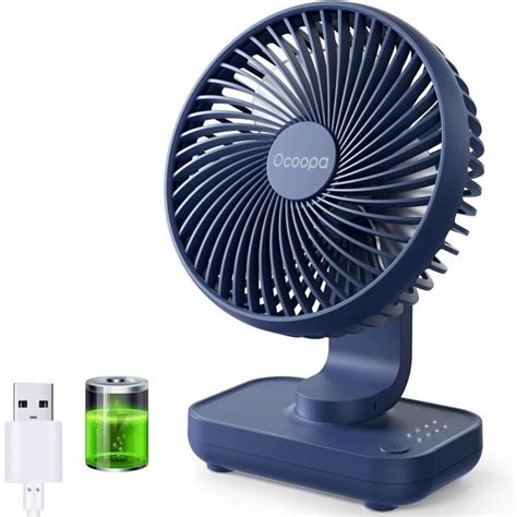 Ventilateur Rechargeable USB 4000mAh Batterie Petit Ventilateur Bureau