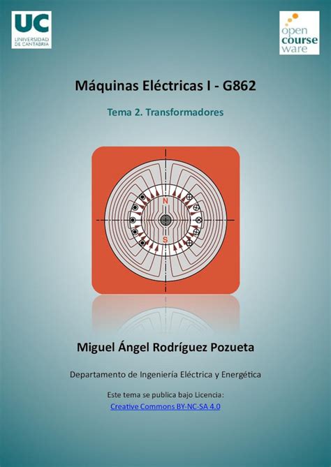 PDF Máquinas Eléctricas I G862 Tema 2 Transformadoresetm2021